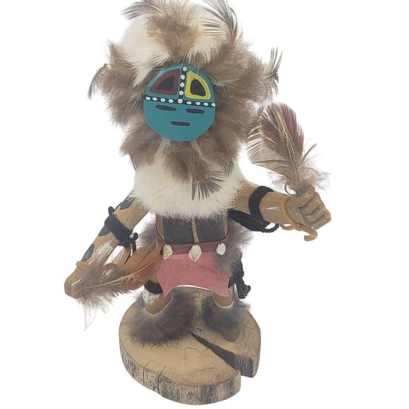 Vintage Kachina Doll Masked Sun Face Signed Sherman Handcrafted 11" Tall - Picture 2 of 11